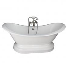 Barclay TKCTDSNB-SN2 - Tub Kit 71'' CI Dbl Slipper, Filler, Supples, Drain-Br Nkl
