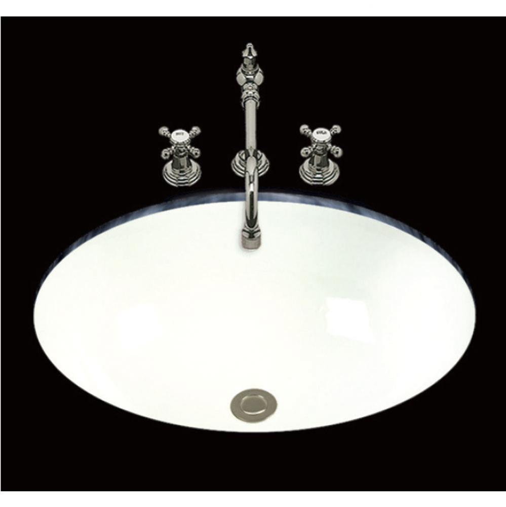 Debbie, Single Glazed Medium Oval Plain Lavatory, Center Drain, Overflow, Undermount Only