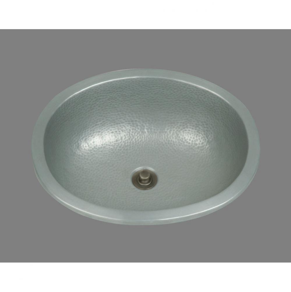 Zoe, Large Oval Lavatory, Hammertone Pattern, Undermount & Drop In