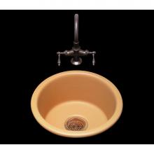 Bates and Bates P1515.U2.WH - Selena, Double Glazed Round Bar/Prep Sink With Plain Bowl, 3.5'' Drain Opening, Undermou