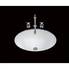 Bates and Bates P1618.U.AL - Abby, Single Glazed, Large Plain Oval Lavatory, Center Drain, No Overflow, Undermount Only