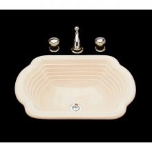 Bates and Bates P1621.D.WH - Diana, Single Glazed, Unique Styled Lavatory, Riatta Linial Pattern, No Overflow,  Drop In Only