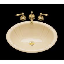 Bates and Bates P1721.D.WH - Jenny, Single Glazed, Large Oval Fluted Georgian Lavatory, Overflow, Drop In Only