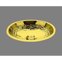 Bates and Bates B1318G.PB - Oval Shaped Lavatory, Garland Pattern, Undermount & Drop In