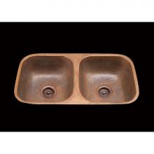 Bates and Bates B1833P.PB - Bistro, 2 Bowl Kitchen Sink, Plain Pattern, Undermount & Drop In