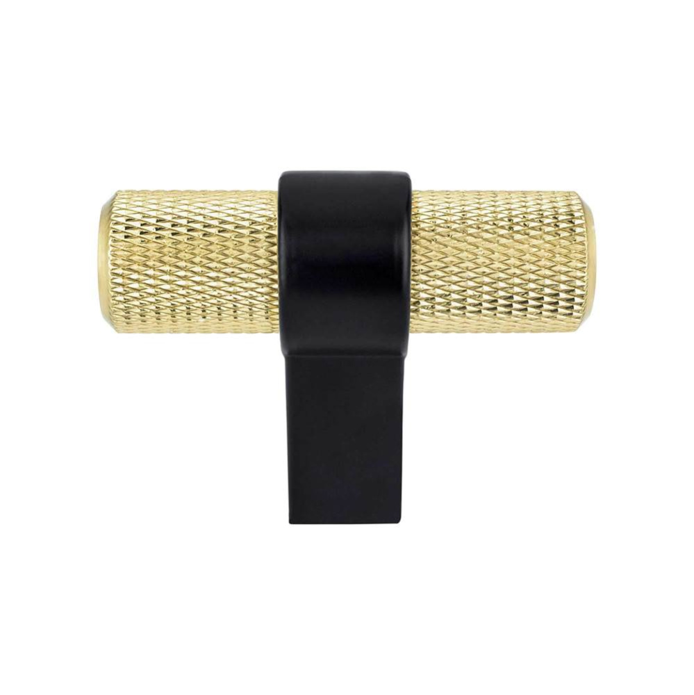 Radial Reign Modern Brushed Gold Bar and Matte Black Post Knob