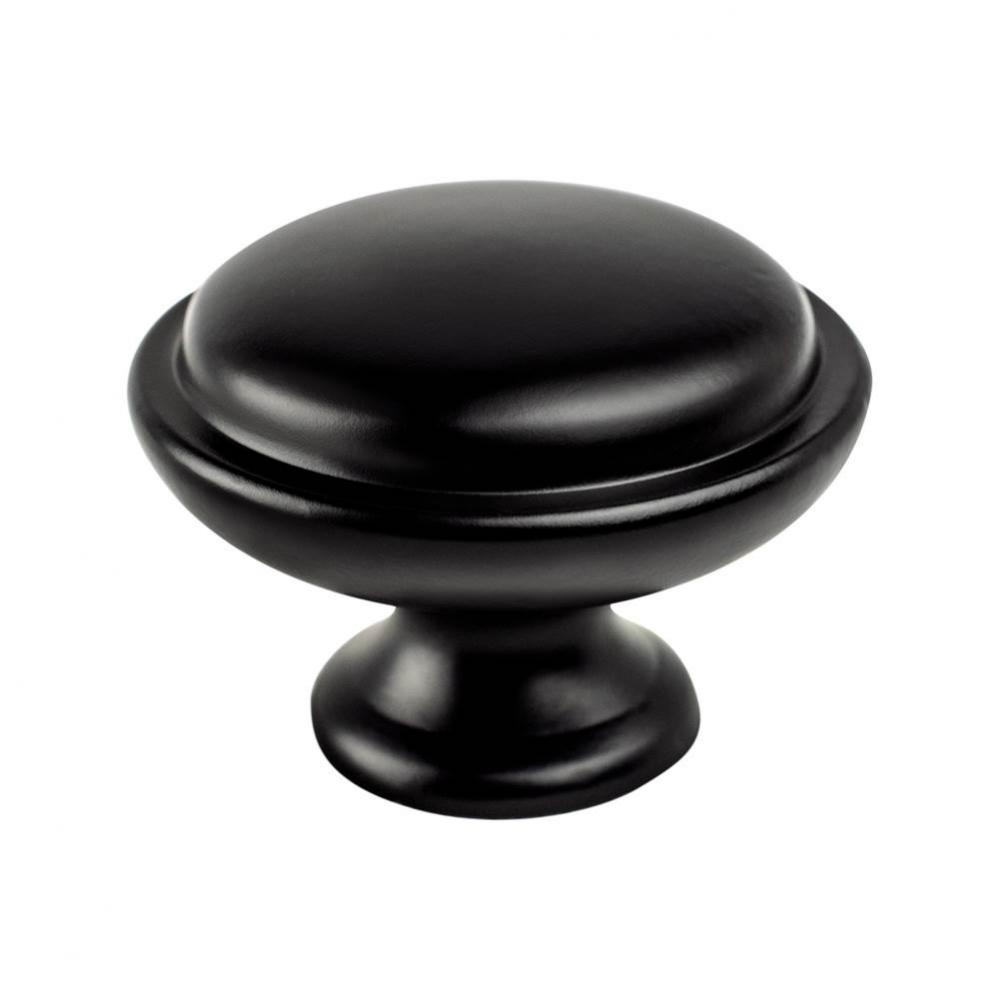 Traditional Advantage One Matte Black Rimmed Knob