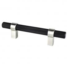 Berenson 5061-455BPN-P - Radial Reign 96mm CC Matte Black Bar and Brushed Nickel Posts Pull