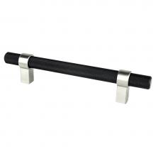 Berenson 5062-455BPN-P - Radial Reign 128mm CC Matte Black Bar and Brushed Nickel Posts Pull