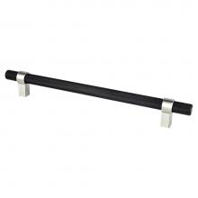 Berenson 5064-455BPN-P - Radial Reign 224mm CC Matte Black Bar and Brushed Nickel Posts Pull