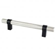 Berenson 5068-4BPN55-P - Radial Reign 128mm CC Brushed Nickel Bar and Matte Black Posts Pull