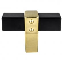 Berenson 5108-455MDB-P - Rivet Rebel Matte Black Bar and Modern Brushed Gold Post Knob