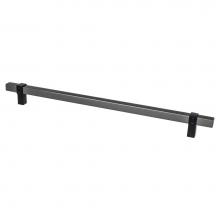 Berenson 5131-4SLT55-P - Rivet Rebel 12in. CC Slate Bar and Matte Black Posts Appliance Pull
