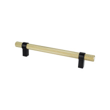 Berenson 5144-4MDB55-P - Radial Reign 160mm CC Modern Brushed Gold Bar and Matte Black Posts Pull
