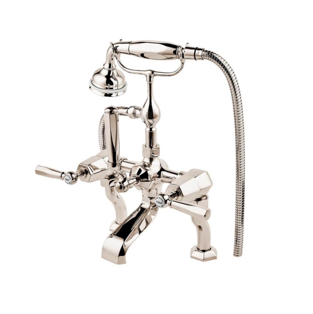 Mastercraft Lever  3/4'' Exposed Deck Mount Tub And Handspray W/Extended Deck Unions Wit