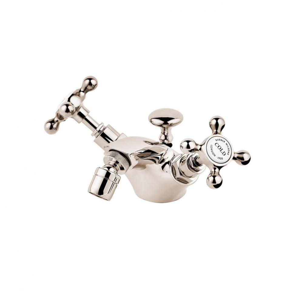 1890'S   Single Hole Bidet With White Porcelain Button