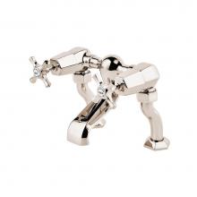 Barber Wilsons and Company MC3300-EX-PU PN - Mastercraft 3/4'' Exposed Deck Mount Tub Filler W/Extended Deck Unions  With White Porce