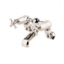 Barber Wilsons and Company MC3308-EX PN - Mastercraft 3/4'' Exposed Wall Mount Tub Filler W/Extended Wall Unions With White Porcel