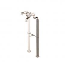 Barber Wilsons and Company MC3310 PN - Mastercraft Freestanding Tub Filler W/2'' Riser Sleeves Ad White Porcelain Buttons