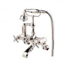 Barber Wilsons and Company MC4308-PC - Mastercraft 3/4'' Exposed Wall Mount Tub And Handspray With White Porcelain Buttons