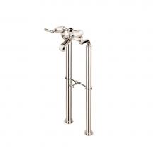 Barber Wilsons and Company MCL3310 PC - Mastercraft Lever Freestanding Tub Filler W/2'' Riser Sleeves And White Porcelain Button