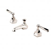 Barber Wilsons and Company MCL6450 PN - Mastercraft Widespread Faucet 4 1/2' Spout With Pop Up Waste With White Porcelain Buttons