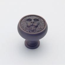 Classic Brass 1451BZ - Lion Knob - 1-1/4''