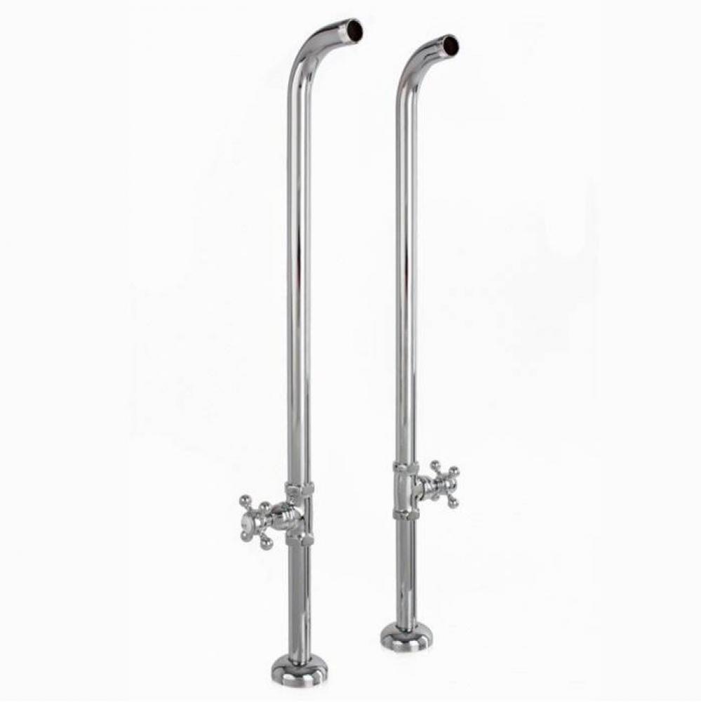 Free Standing Heavy Duty Water Supply Lines with Stop Valves - Extra Long