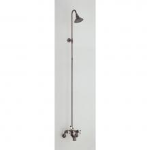 Cheviot Products 5158-PB - 5100 SERIES Tub Filler with Overhead Shower - Cross Handles