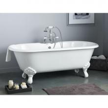 Cheviot Products 2168-WC-0-BN - Regal Tub, 61'', White In, Custom Out, Flat, Brushed Nickel Shaughnessy Feet