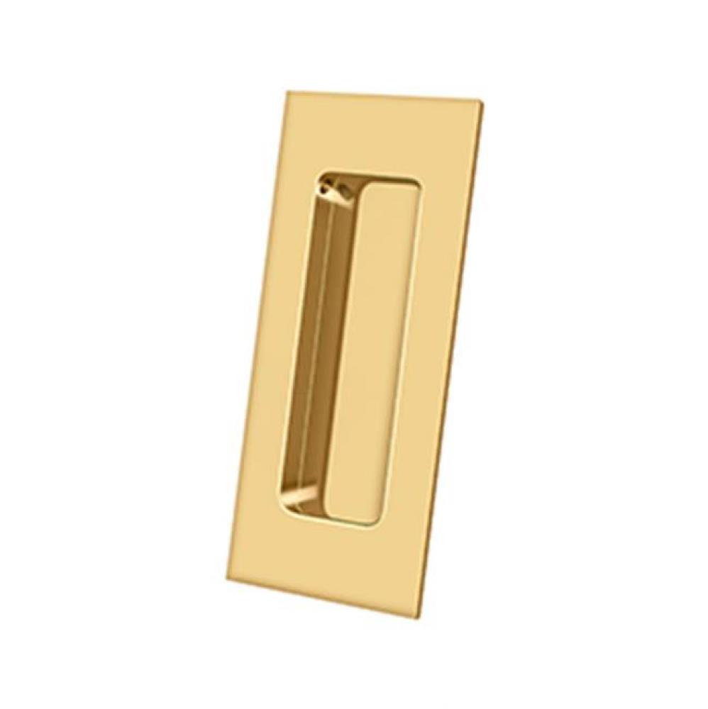 Flush Pull, Rectangular, HD, 4'' x 1-7/8'' x 7/16'', Solid Brass