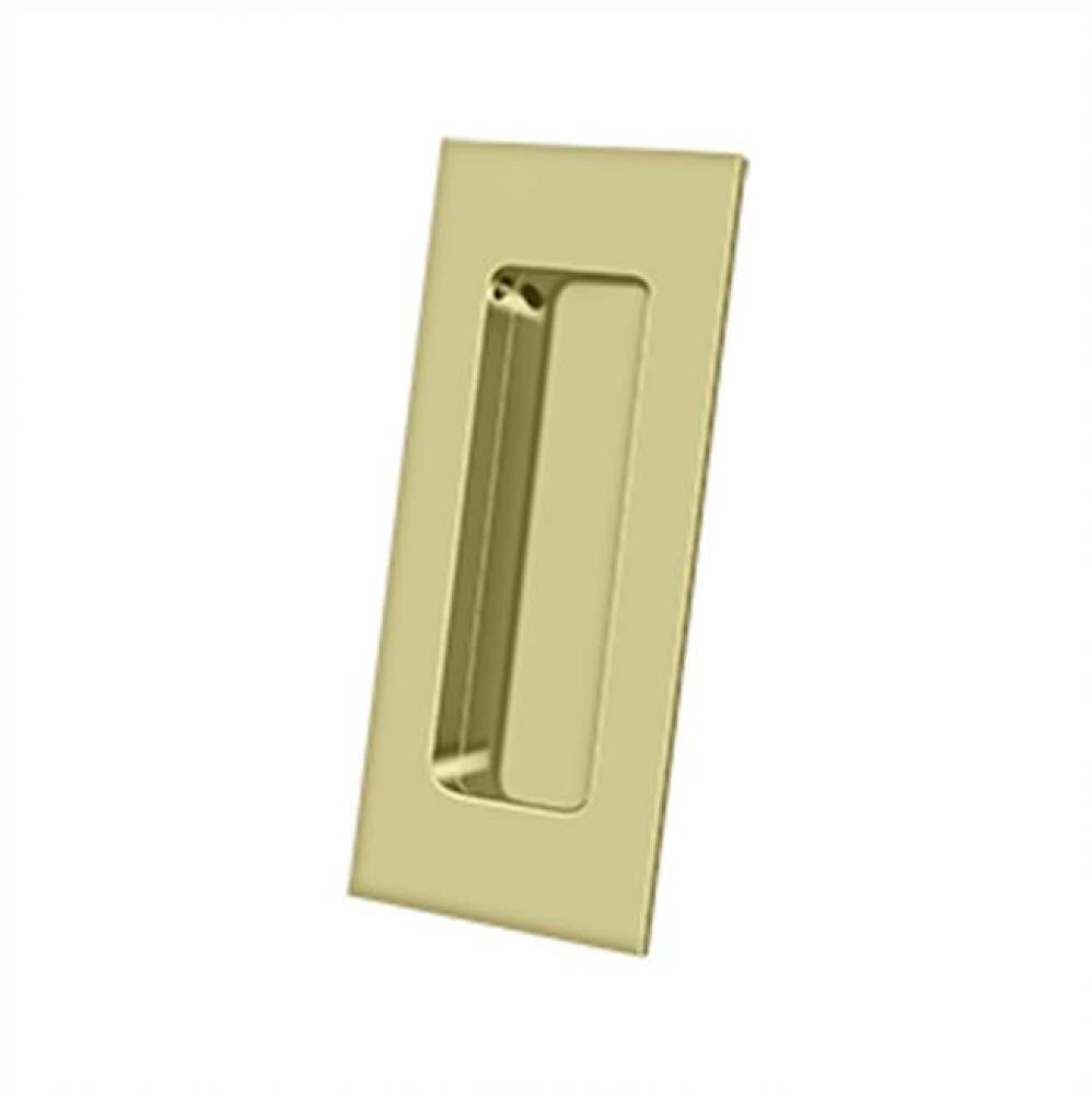 Flush Pull, Rectangular, HD, 4'' x 1-7/8'' x 7/16'', Solid Brass