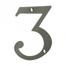 Deltana RN6-3U15A - 6'' Numbers, Solid Brass