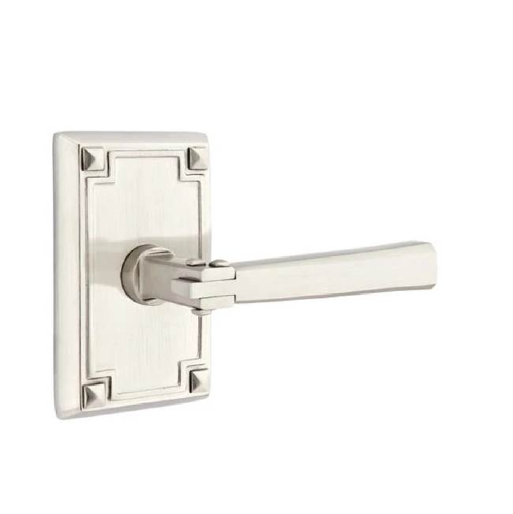 Privacy, Arts and Crafts Rectangular Rosette, Arts and Crafts Lever, RH, US15