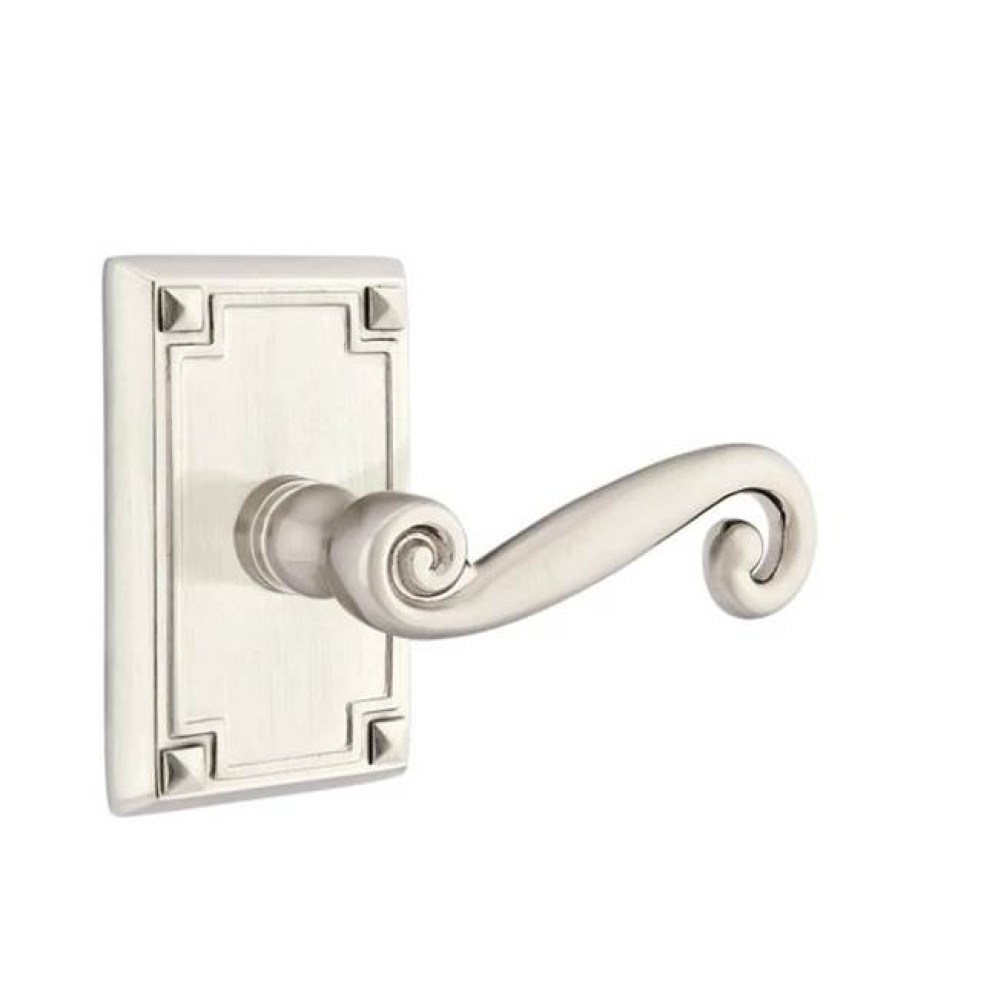 Privacy, Arts and Crafts Rectangular Rosette, Rustic Lever, RH, US15
