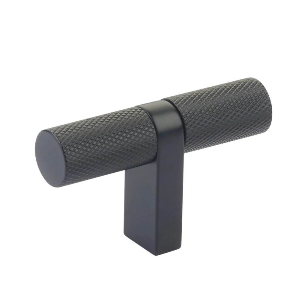 Select Cabinet T-Knob 2-1/4'' overall, Rectangular Bar Stem US19, Knurled Bar US19
