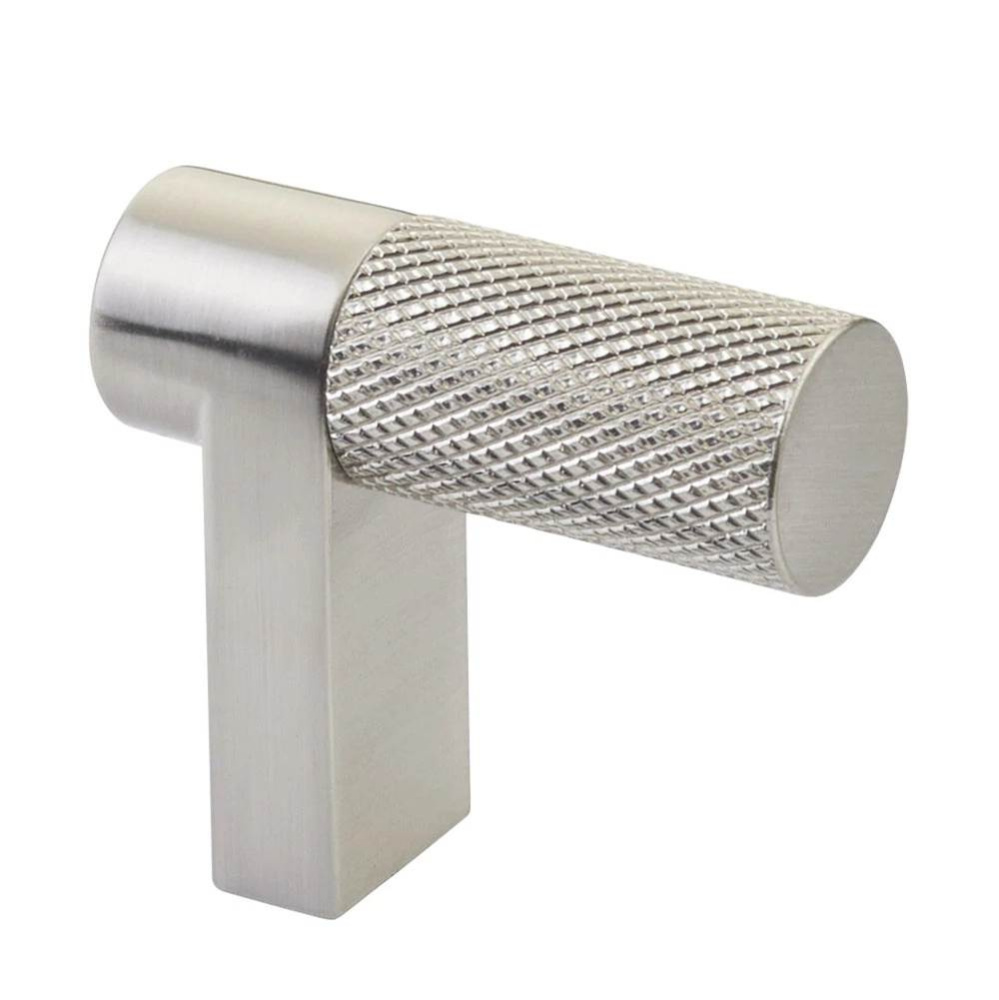 Select Cabinet Finger Pull 1-1/2'' overall, Rectangular Stem US15, Knurled Bar US15