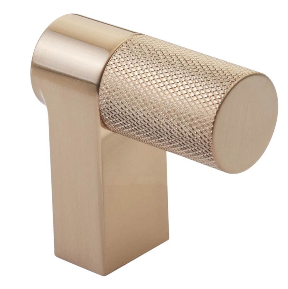 Select Cabinet Finger Pull 2'' overall, Rectangular Stem Satin Copper, Knurled Bar Satin