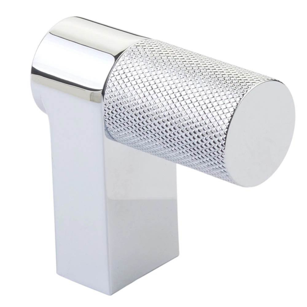 Select Cabinet Finger Pull 2'' overall, Rectangular Stem US26, Knurled Bar US26