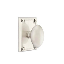 Emtek 5205EUS15 - Privacy, Arts and Crafts Rectangular Rosette, Egg Knob, US15