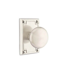 Emtek 5205PUS15 - Privacy, Arts and Crafts Rectangular Rosette, Providence Knob, US15