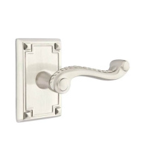 Emtek 5205RLRHUS15 - Privacy, Arts and Crafts Rectangular Rosette, Rope Lever, RH, US15