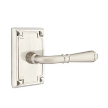 Emtek 5205TRHUS15 - Privacy, Arts and Crafts Rectangular Rosette, Turino Lever, RH, US15