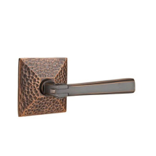 Emtek 5206ACRHUS10B - Privacy, Hammered Rosette, Arts and Crafts Lever, RH, US10B