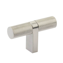 Emtek 86656.RCBUS15.KNUS15 - Select Cabinet T-Knob 2-1/4'' overall, Rectangular Bar Stem US15, Knurled Bar US15