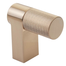Emtek 86659.RECSCU.KNSCU - Select Cabinet Finger Pull 2'' overall, Rectangular Stem Satin Copper, Knurled Bar Satin