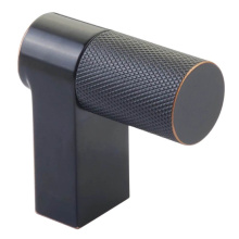 Emtek 86659.RECUS10B.KNUS10B - Select Cabinet Finger Pull 2'' overall, Rectangular Stem US10B, Knurled Bar US10B