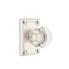 Emtek 5205OTUS15 - Privacy, Arts and Crafts Rectangular Rosette, Old Town Crystal Knob, US15
