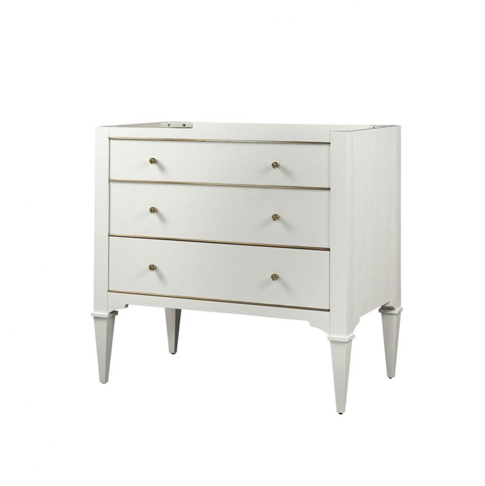 Charlottesville w/Brass 36'' Vanity - Polar White