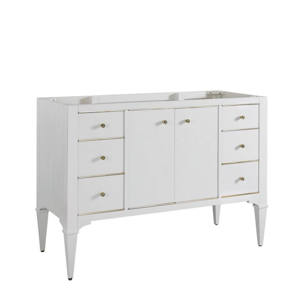 Charlottesville w/Brass 48'' Vanity - Polar White